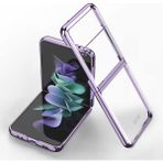 Fogy Samsung Galaxy Z Flip 4 Kılıf Ultra Ince Köşeleri Şık Tasarım Şeffaf Kapak - Mor