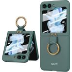 Fogy Samsung Galaxy Z Flip 5 Uyumlu Yüzüklü Standlı Mat Dokulu Kılıf - Koyu Yeşil