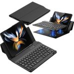 Fogy Samsung Galaxy Z Fold 5 Uyumlu Standlı Bluetooth Klavyeli ve Keyboard Kapak - Siyah