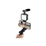 Fogy Video Making Kit Kumandalı Mikrofon Led Işık Mini Tripod ile Uyumlu Telefon Vlog Video Kayıt