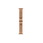 Fogy Watch 1 2 3 4 5 6 42mm ile Uyumlu Katlamalı Klipsli Bakla Dizayn Metal Kordon, Rose Gold