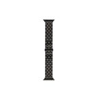 Fogy Watch 1 2 3 4 5 6 42mm ile Uyumlu Katlamalı Klipsli Bakla Dizayn Metal Kordon, Siyah
