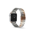 Fogy Watch 1 2 3 4 5 6 Se 38mm ile Uyumlu Metal Katlamalı Üçgen Parçalı Şık Tasarım Kordon (Saat Değildir), Gümüş-Rose Gold