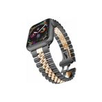 Fogy Watch 2 3 4 5 6 Se 42mm ile Uyumlu Parlak Metal Göz Alıcı Tasarım Metal Kordon, Siyah-Gold