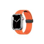 Fogy Watch 42mm ile Uyumlu Mıknatıslı Manyetik Tasarım Silikon Kordon Kayış, Turuncu