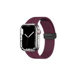 Fogy Watch 44mm ile Uyumlu Mıknatıslı Manyetik Tasarım Silikon Kordon Kayış, Derin Mor
