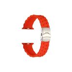 Fogy Watch 5-6-7-8-9 42mm 44mm 45mm ile Uyumlu Soft Ve Pürüzsüz Bir Yüzeye Sahiptir Kordon, Turuncu