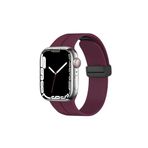 Fogy Watch 7 45mm ile Uyumlu Mıknatıslı Manyetik Tasarım Silikon Kordon Kayış, Derin Mor