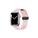 Fogy Watch 7 45mm ile Uyumlu Mıknatıslı Manyetik Tasarım Silikon Kordon Kayış, Rose Gold