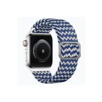 Fogy Watch T500 Ultra 3 4 5 6 7 8 9 Se 42 44 45 49 Mm ile Uyumlu Kordon Örgü Tokalı Kordon, Dalgalı Mavi-Beyaz