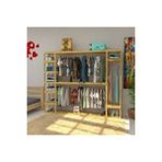 Fokai Wood La Grande - Açık Ahşap Elbise Dolabı - Gardırop Çam