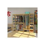 Fokai Wood Megalo - Açık Ahşap Elbise Dolabı , Gardırop Çam