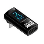 FokCalgary Erkek - Dişi Adaptör, Dik Açı Adaptörleri,140W Dijital Ekran Tip C Adaptörler - 40 Gbps Şarj İzleme Konektörü, Akıllı Tablet ve Telefon için Güç Ölçer Test Cihazı