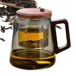 FokCalgary Temiz çay tenceresi, cam çaydanlık - Ahşap saplı iç tank cam çaydanlık | Ergonomik ısıya dayanıklı soba çay üreticisi işyeri oturma odası restoran kullanımı için kettle pot