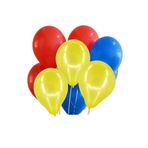 FOKUL 30 Adet Metalik Sedefli Lacivert-Kırmızı-Sarı Helyumla Uçabilen Balon