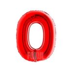 FOKUL Folyo Balon Kırmızı Renk 100 Cm 40 Inç 0 Yaş Büyük Rakam Folyo Yaş Balonu Hava Ve Helyum Uyumlu