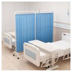 Foldable Medical Privacy Screen, Room Divider With Removable Nylon Silk Fabric For Clinic Ward Examination Hospital Nursing Home, 6 Feet High Temporary Wall Partition(Blue,4-panel) (Blue 1panel)