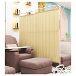 Foldable Medical Privacy Screen, Room Divider With Removable Nylon Silk Fabric For Clinic Ward Examination Hospital Nursing Home, 6 Feet High Temporary Wall Partition(Blue,4-panel) (Yellow 6pane