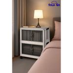 Fold&Go 2 Katlı Portatif Organizer Tekerlekli Dolap ”Beyaz” Çok Amaçlı Mıknatıs Kapaklı Katlanır