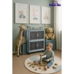 Fold&Go 2 Katlı Portatif Organizer Tekerlekli Dolap ”Mavi” Çok Amaçlı Mıknatıs Kapaklı Katlanır