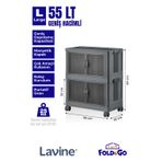 Fold&Go 2Li Portatif Organizer Tekerlekli Dolap Çok Amaçlı Mıknatıs Kapaklı Katlanır