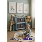 Fold&go 2'lü Portatif Organizer Tekerlekli Dolap ”mavi” Çok Amaçlı Mıknatıs Kapaklı Katlanır