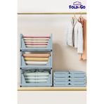 Fold&Go (3 Adet) Çok Amaçlı Kayar Raf Dolap İçi Kıyafet Ve Ev Aksesuarı Düzenleyici ”Mavi”