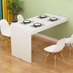 Folg Duvara Monte Masa - Ev Ofis, Mutfak ve Yatak Odası için Yerden Tasarruflu Dönüştürülebilir - Siyah & Beyaz Kompakt MDF Tasarımı (90x50 cm / 35x20 inç)