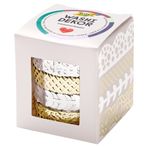 folia 29402 - Washi dekor, pirinç kağıdından dantel bordür, 4'lü set, Hotfoil gümüş ve altın, çeşitli yüzeylere yapışır, kalıntı bırakmadan çıkarılabilir, süsleme ve dekorasyon için