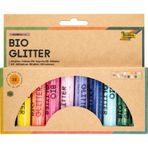 folia 57817 - Bio Glitter Mix Rainbow L, 10 tüp, her biri 7 g, organik parıltı, 10 farklı renkte, süsleme ve dekorasyon için