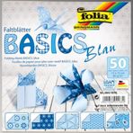 Folia Origami Kağıdı 15X15 Cm. 5 Desen 50 Yaprak Basic Mavi