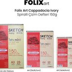Folix Art Cappadocia Ivory Spiralli 150 gr 30 Yaprak Çizim Defteri