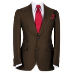 FOLOBE Erkek takım elbise 3 parça katı Slim Fit iş ceket tek göğüslü resmi Blazer düğün balo ceket yelek pantolon, kahverengi, 4XL