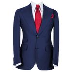 FOLOBE Erkek takım elbise 3 parça katı Slim Fit iş ceket tek göğüslü resmi Blazer düğün balo ceket yelek pantolon, lacivert mavi, L