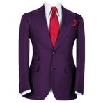 FOLOBE Erkek takım elbise 3 parça katı Slim Fit iş ceket tek göğüslü resmi Blazer düğün balo ceket yelek pantolon, mor, 6XL