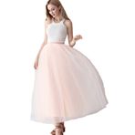 FOLOBE Kadın Yumuşak Tutu Etekler Petticoat, şeftali, S