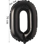 Folyo Balon 0 Rakamı Helyum Balon 76 cm Siyah Renk - 0 Yaş Balonu - 0 Rakam Balon - 34 Inch