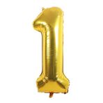 Folyo Balon 1 Rakamı Helyum Balon 36 Cm Gold Renk - 1 Yaş