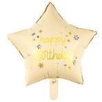 Folyo Balon 18 inç 45cmYILDIZ happy birthday krem