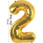 Folyo Balon 2 Rakamı Helyum Balon 76 cm Gold Renk - 2 Yaş Balonu - 2 Rakam Balon - 34 Inch - Altın