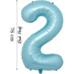 Folyo Balon 2 Rakamı Helyum Balon 76 cm Mavi Renk - 2 Yaş Balonu - 2 Rakam Balon - 34 Inch