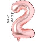 Folyo Balon 2 Rakamı Helyum Balon 76 cm Rose Renk - 2 Yaş Balonu - 2 Rakam Balon - 34 Inch