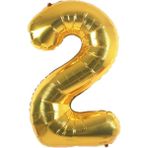 Folyo Balon 2 Rakamı Helyum Balon 90 cm Gold Renk - 2 Yaş Balonu - 2 Yaş Balon -2 Rakam Balon