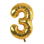 Folyo Balon 3 Rakamı Helyum Balon 76 Cm (GOLD)