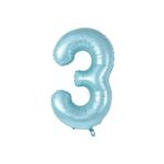 Folyo Balon 3 Rakamı Helyum Balon 76 Cm Mavi Renk - 3 Yaş