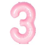 Folyo Balon 3 Rakamı Helyum Balon 76 Cm (PEMBE)