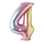 Folyo Balon 4 Rakamı Helyum Balon 76 Cm (GÖKKUŞAĞI)
