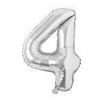 Folyo Balon 4 Rakamı Helyum Balon 76 Cm (GÜMÜŞ)