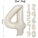 Folyo Balon 4 Rakamı Helyum Balon 76 cm Krem Renk - 4 Yaş Balonu - 4 Rakam Balon - 34 Inch