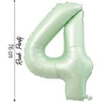 Folyo Balon 4 Rakamı Helyum Balon 76 cm Yeşil Renk - 4 Yaş Balonu - 4 Rakam Balon - 34 Inch